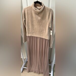 Anthropologie Tan and Brown Maxi Dress